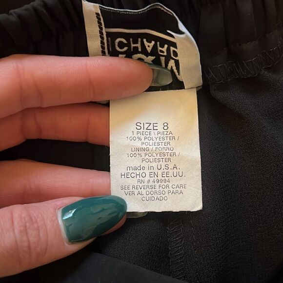 R&M Richards Women's Black Side Slit Layered Wide Leg Sheer Palazzo Pants - Picture 10 of 10